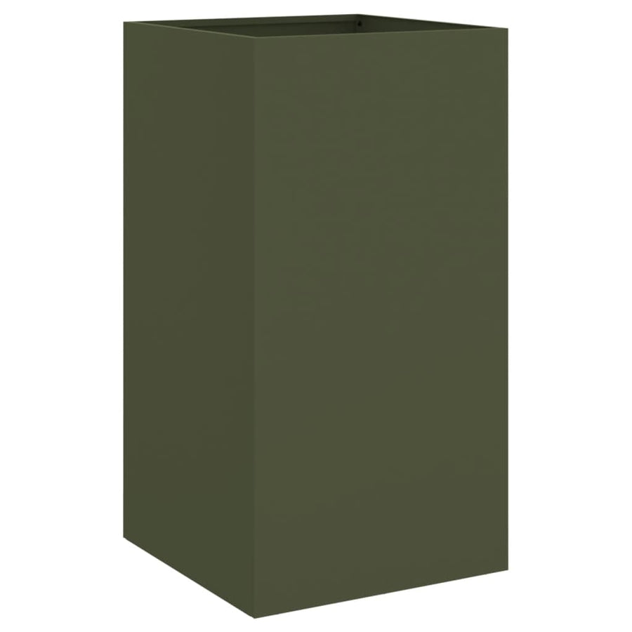Plantenbak 42x38x75 cm koudgewalst staal olijfgroen 1 42 x 38 x 75 cm Groen