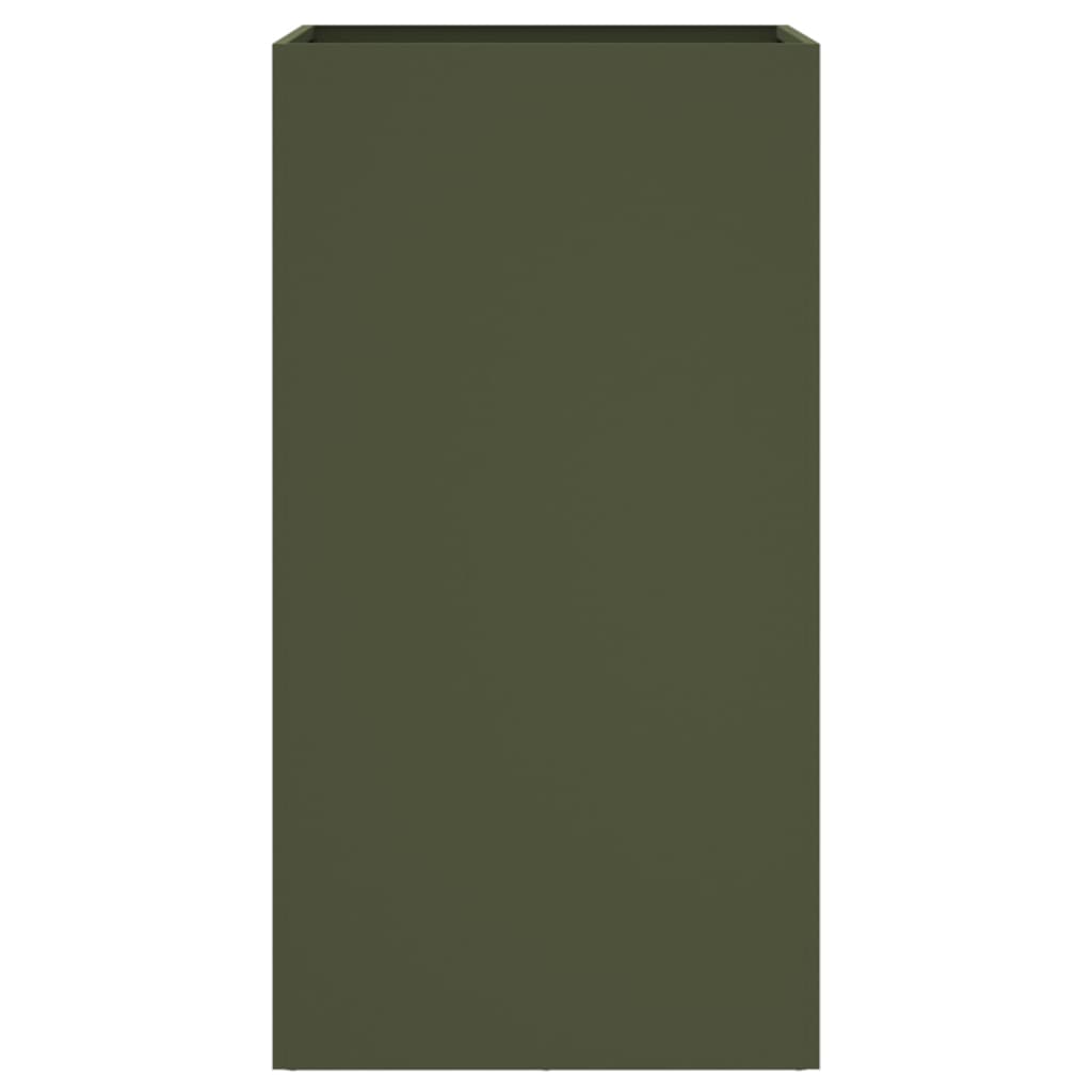 Plantenbak 42x38x75 cm koudgewalst staal olijfgroen 1 42 x 38 x 75 cm Groen