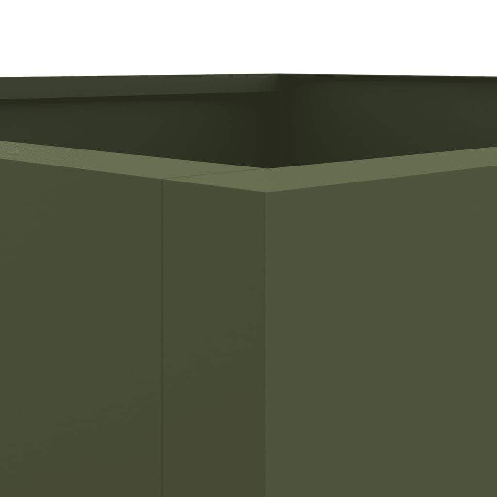 Plantenbak 42x38x75 cm koudgewalst staal olijfgroen 1 42 x 38 x 75 cm Groen