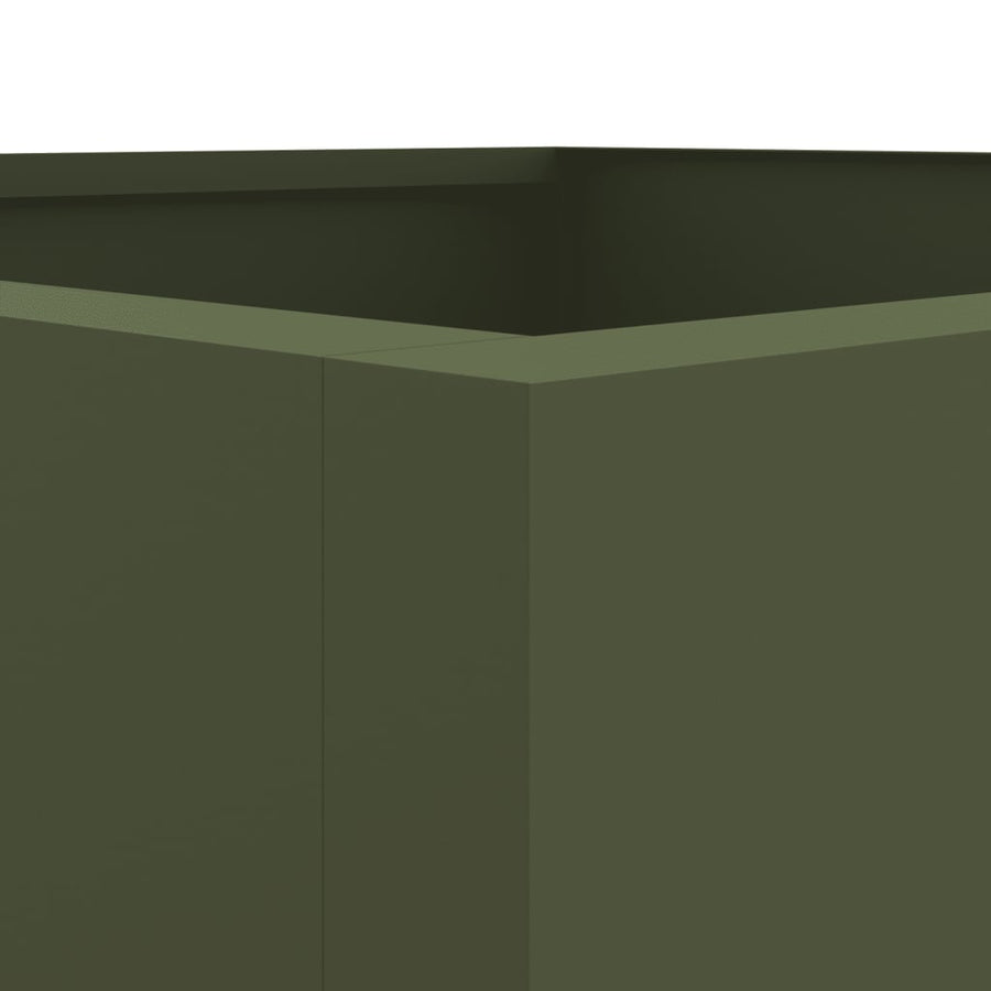 Plantenbak 42x38x75 cm koudgewalst staal olijfgroen 1 42 x 38 x 75 cm Groen