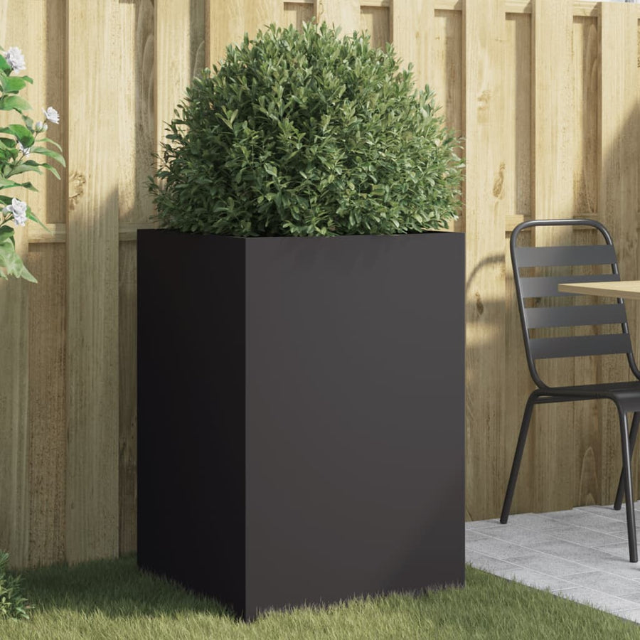 Plantenbak 52x48x75 cm koudgewalst staal zwart 1 52 x 48 x 75 cm Zwart
