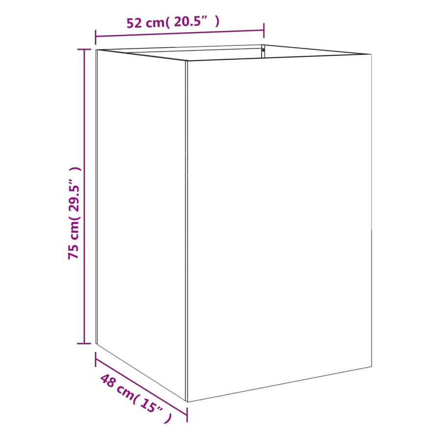 Plantenbak 52x48x75 cm koudgewalst staal wit 1 52 x 48 x 75 cm Wit