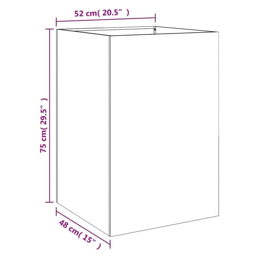 Plantenbak 52x48x75 cm koudgewalst staal antracietkleurig 1 52 x 48 x 75 cm Antraciet