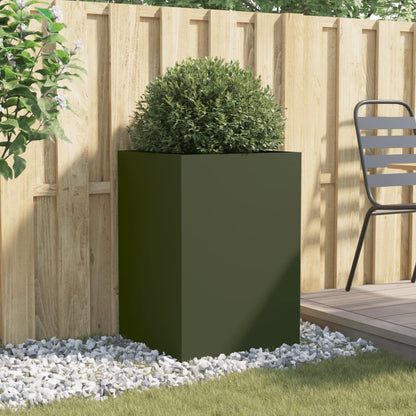 Plantenbak 52x48x75 cm koudgewalst staal olijfgroen 1 52 x 48 x 75 cm Groen
