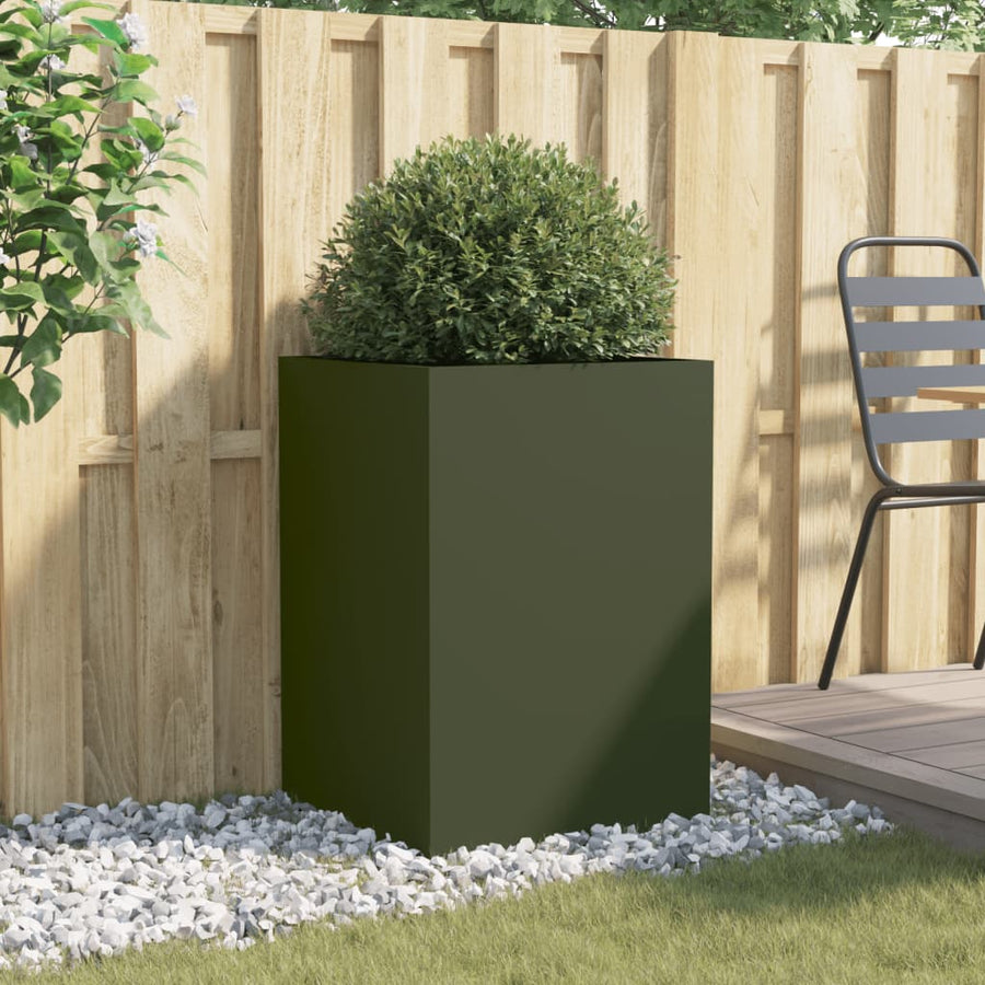 Plantenbak 52x48x75 cm koudgewalst staal olijfgroen 1 52 x 48 x 75 cm Groen