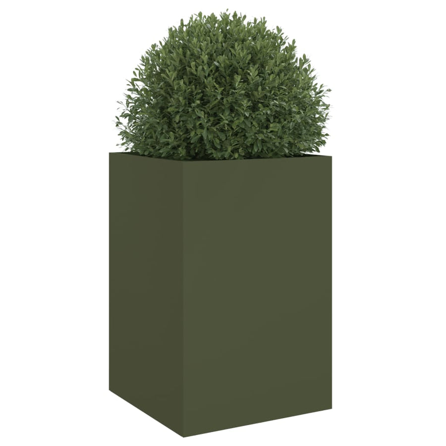 Plantenbak 52x48x75 cm koudgewalst staal olijfgroen 1 52 x 48 x 75 cm Groen