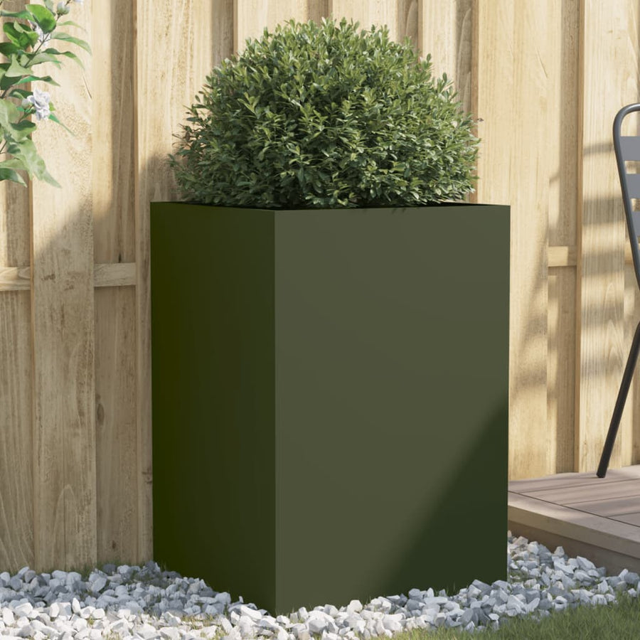 Plantenbak 52x48x75 cm koudgewalst staal olijfgroen 1 52 x 48 x 75 cm Groen