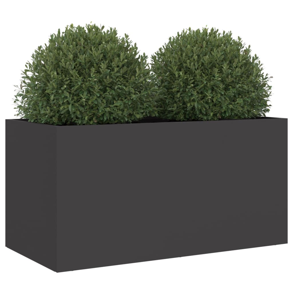 Plantenbak 62x30x29 cm koudgewalst staal zwart 1 62 x 30 x 29 cm Zwart