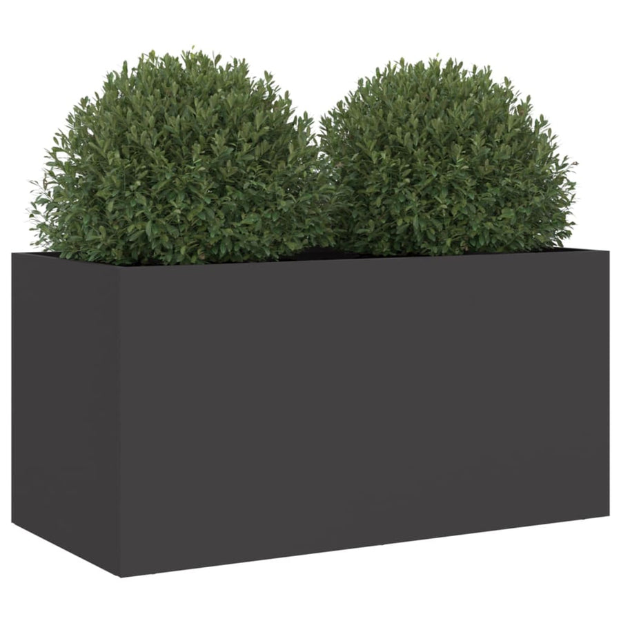 Plantenbak 62x30x29 cm koudgewalst staal zwart 1 62 x 30 x 29 cm Zwart