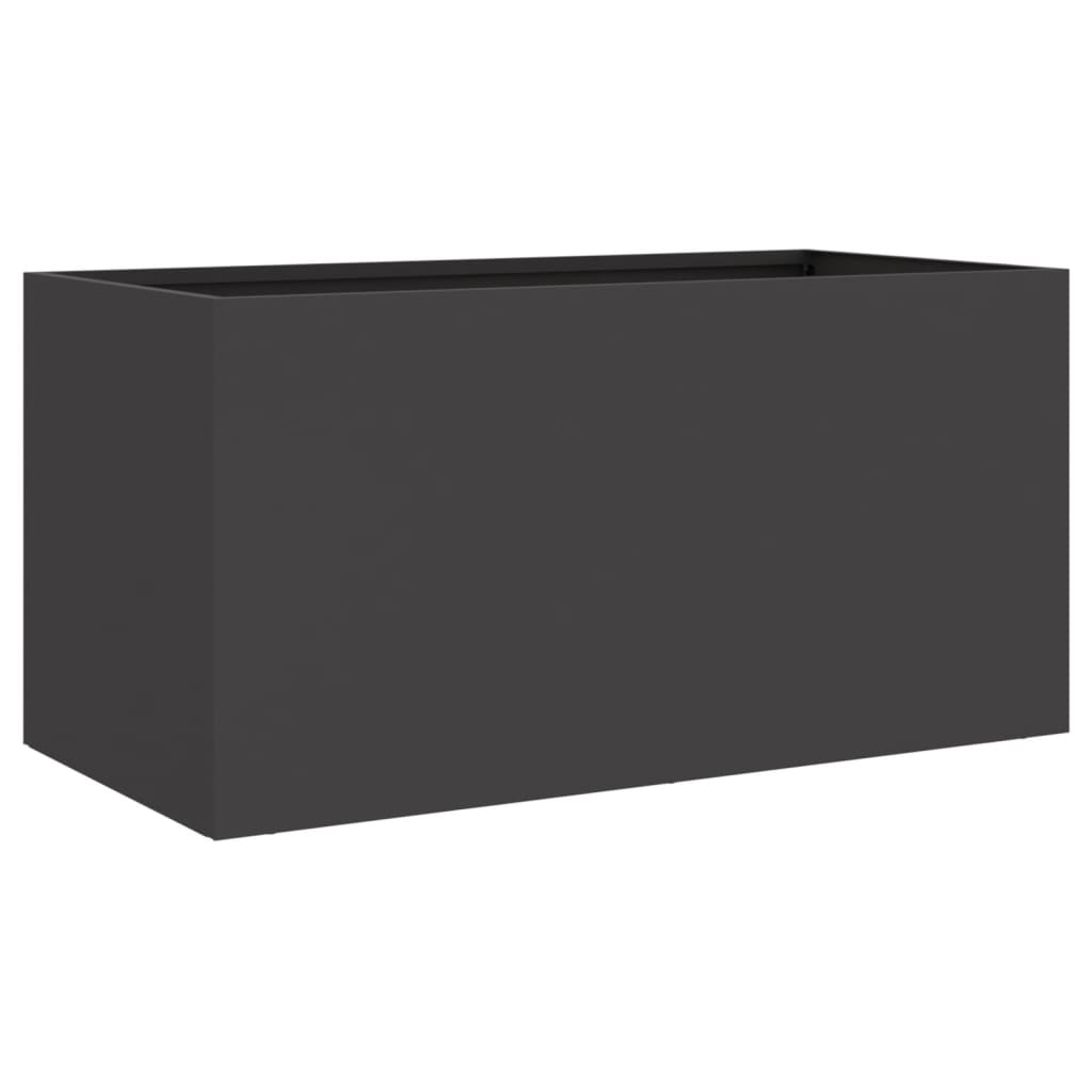 Plantenbak 62x30x29 cm koudgewalst staal zwart 1 62 x 30 x 29 cm Zwart