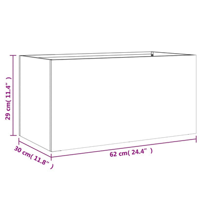 Plantenbak 62x30x29 cm koudgewalst staal zwart 1 62 x 30 x 29 cm Zwart