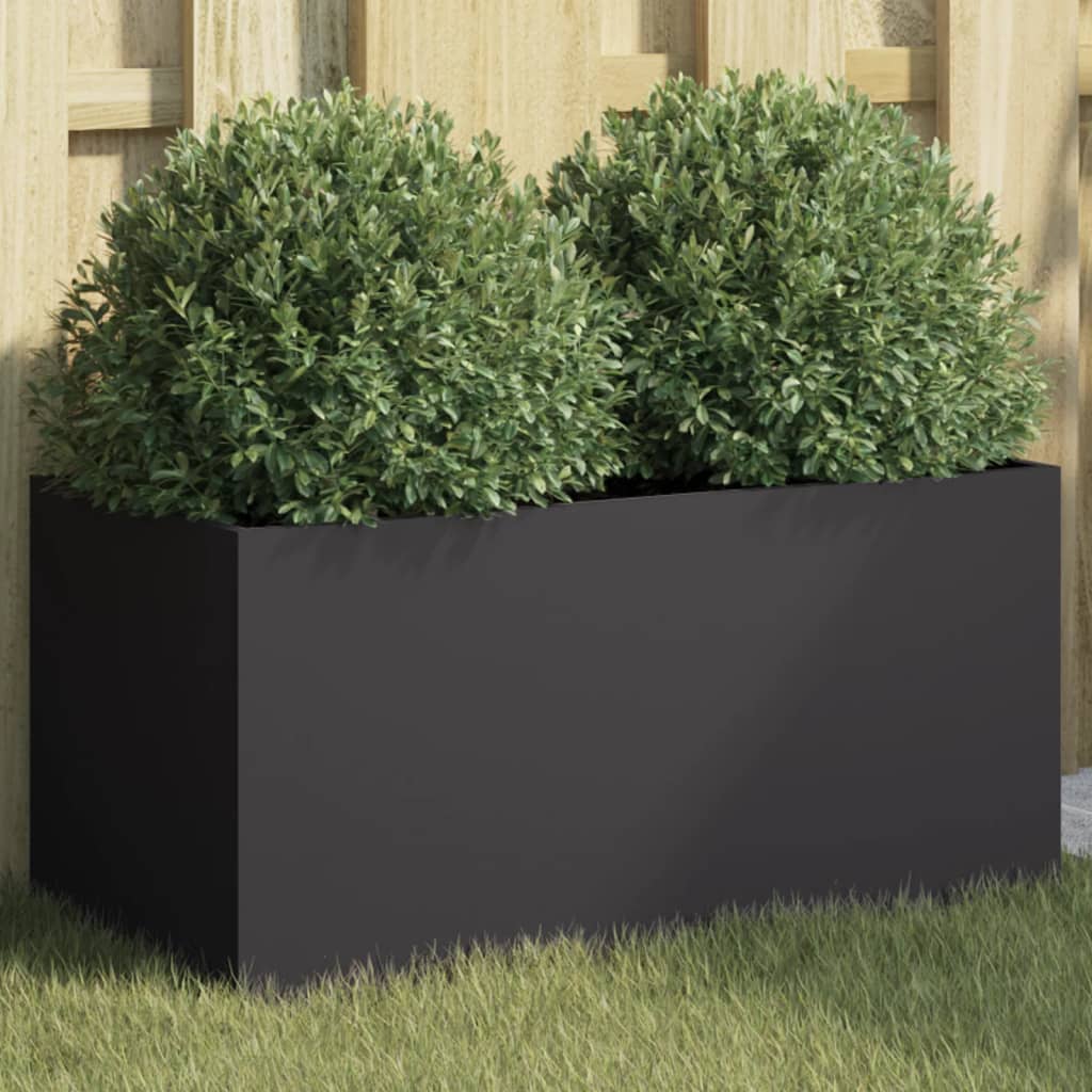 Plantenbak 62x30x29 cm koudgewalst staal zwart 1 62 x 30 x 29 cm Zwart