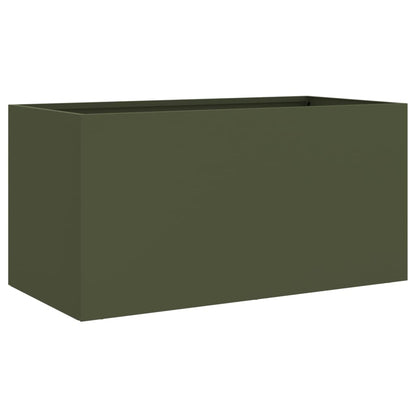 Plantenbak 62x30x29 cm koudgewalst staal olijfgroen 1 62 x 30 x 29 cm Groen