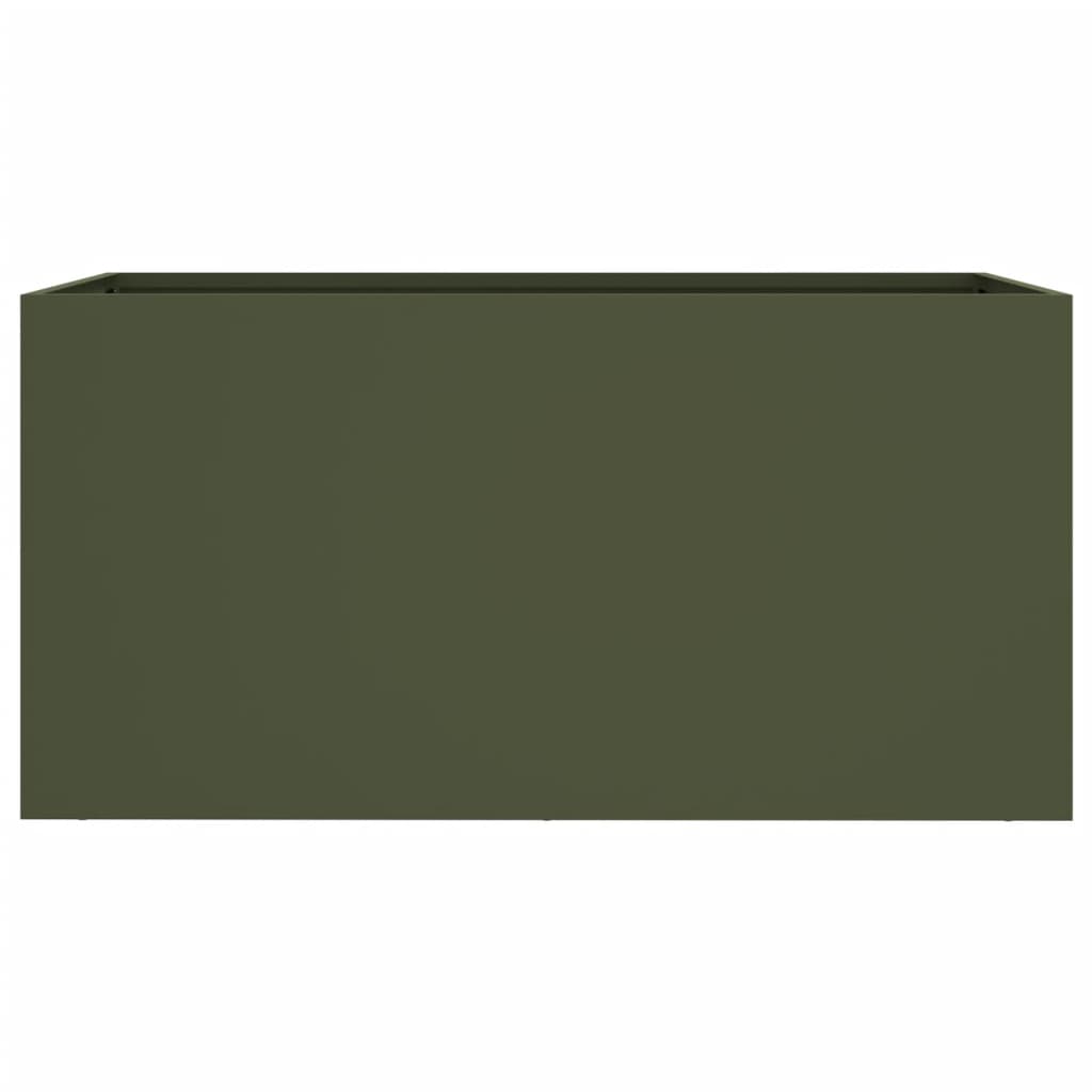 Plantenbak 62x30x29 cm koudgewalst staal olijfgroen 1 62 x 30 x 29 cm Groen