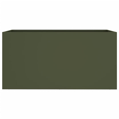 Plantenbak 62x30x29 cm koudgewalst staal olijfgroen 1 62 x 30 x 29 cm Groen