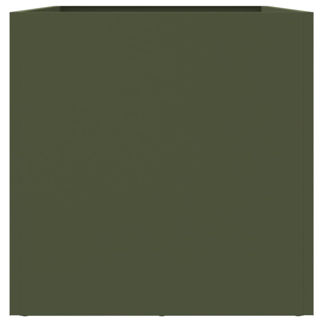 Plantenbak 62x30x29 cm koudgewalst staal olijfgroen 1 62 x 30 x 29 cm Groen