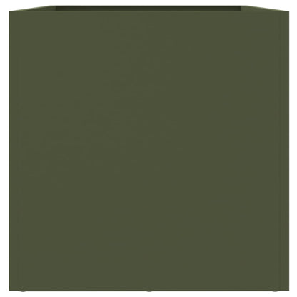 Plantenbak 62x30x29 cm koudgewalst staal olijfgroen 1 62 x 30 x 29 cm Groen