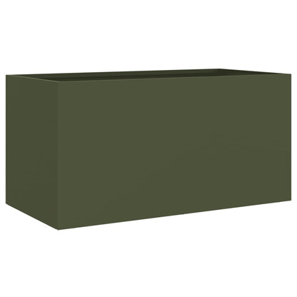 Plantenbak 62x30x29 cm koudgewalst staal olijfgroen 1 62 x 30 x 29 cm Groen