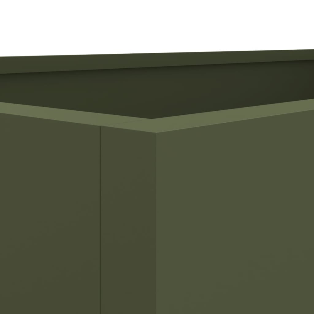 Plantenbak 62x30x29 cm koudgewalst staal olijfgroen 1 62 x 30 x 29 cm Groen