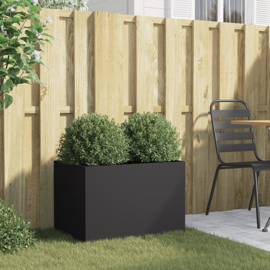 Plantenbak 62x40x39 cm koudgewalst staal zwart 1 62 x 40 x 39 cm Zwart