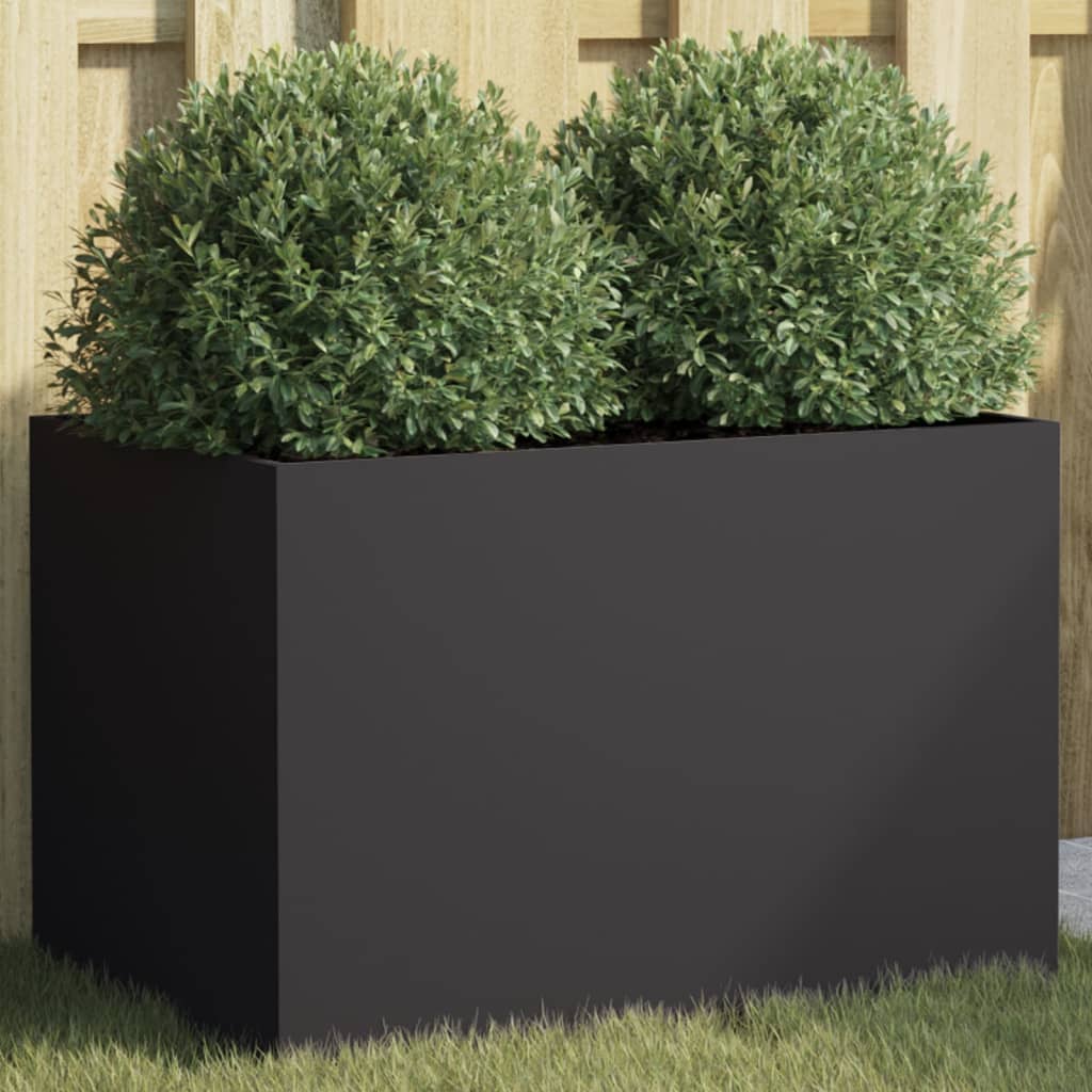 Plantenbak 62x40x39 cm koudgewalst staal zwart 1 62 x 40 x 39 cm Zwart