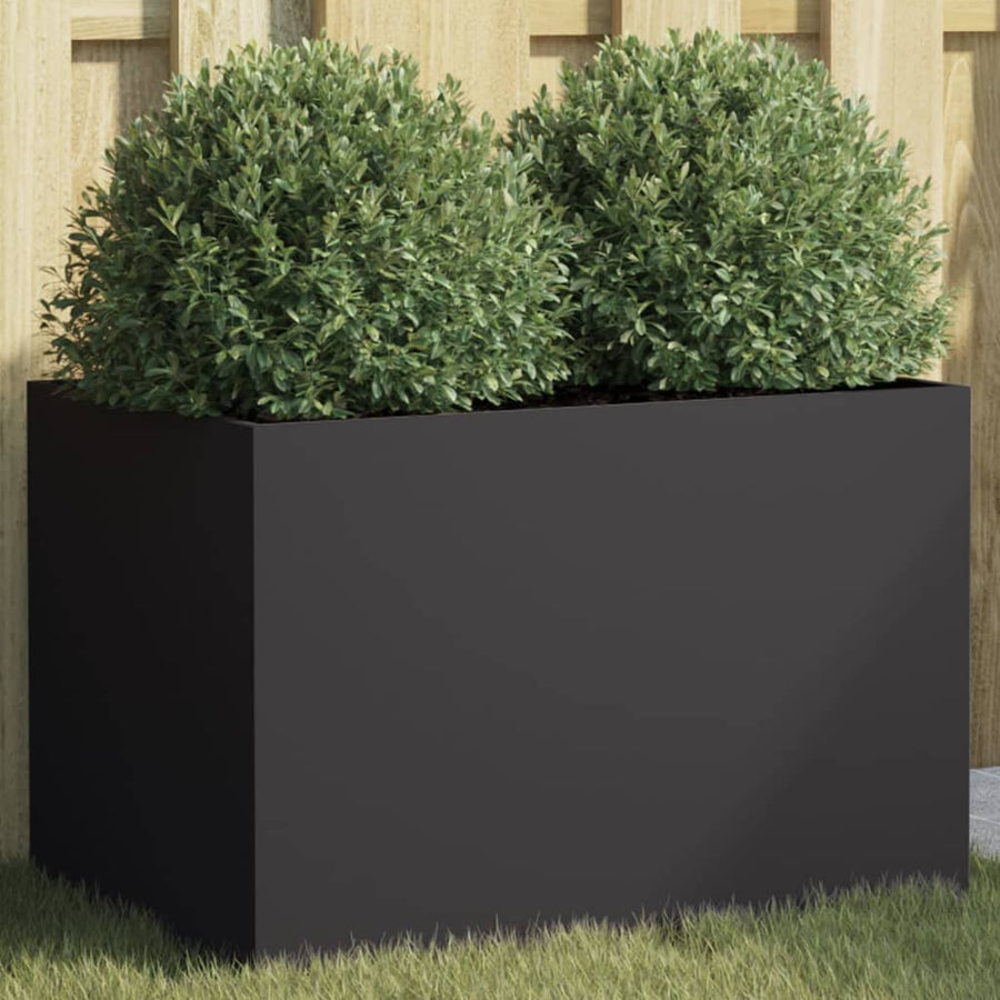 Plantenbak 62x40x39 cm koudgewalst staal zwart 1 62 x 40 x 39 cm Zwart