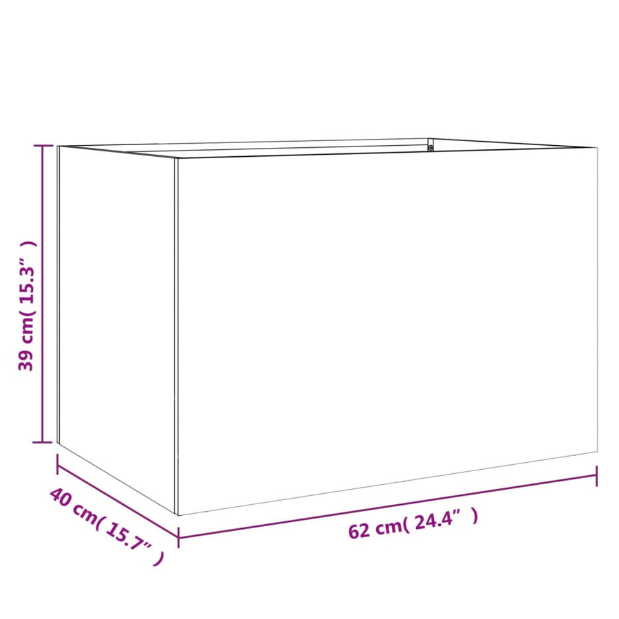 Plantenbak 62x40x39 cm koudgewalst staal wit 1 62 x 40 x 39 cm Wit