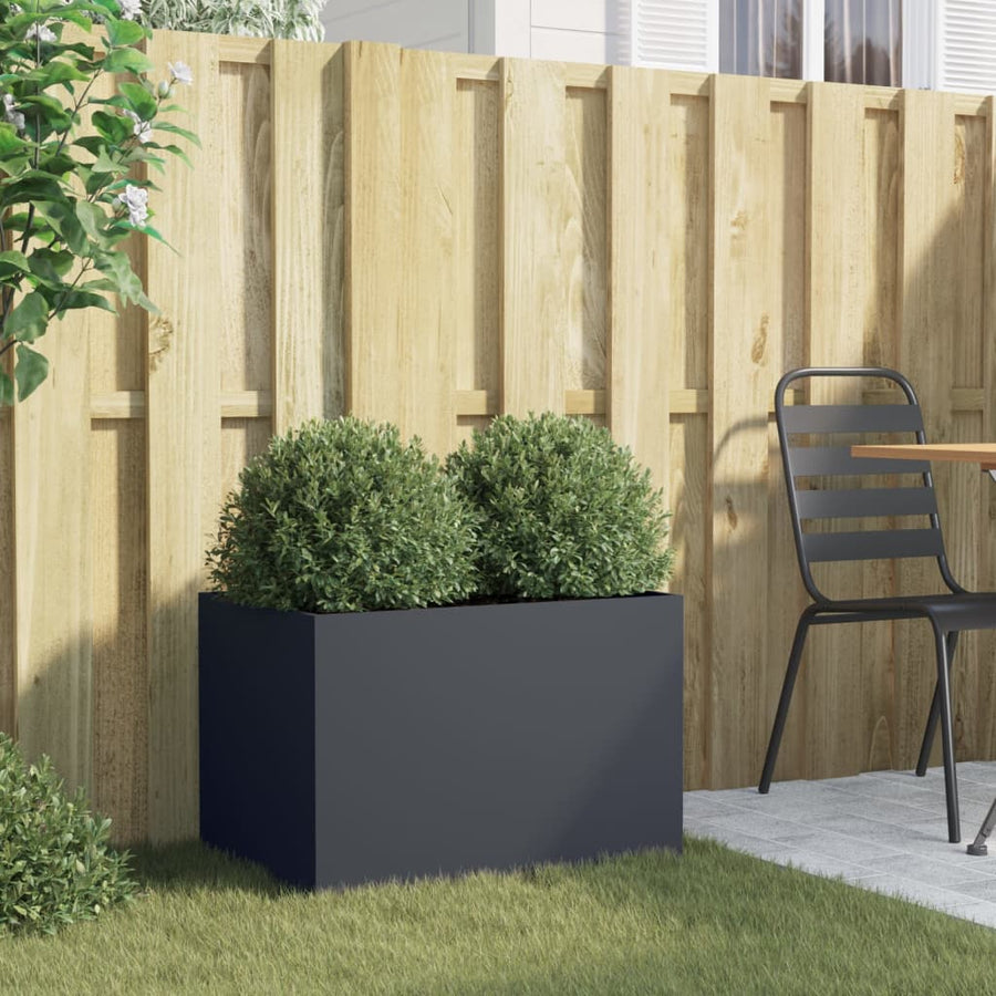 Plantenbak 62x40x39 cm koudgewalst staal antracietkleurig 1 62 x 40 x 39 cm Antraciet