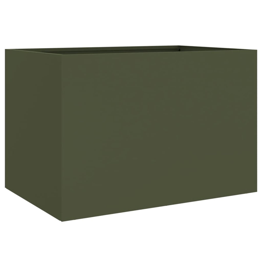 Plantenbak 62x40x39 cm koudgewalst staal olijfgroen 1 62 x 40 x 39 cm Groen