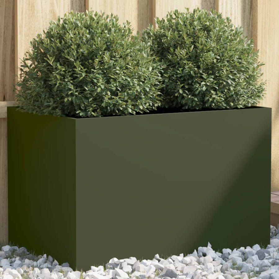 Plantenbak 62x40x39 cm koudgewalst staal olijfgroen 1 62 x 40 x 39 cm Groen