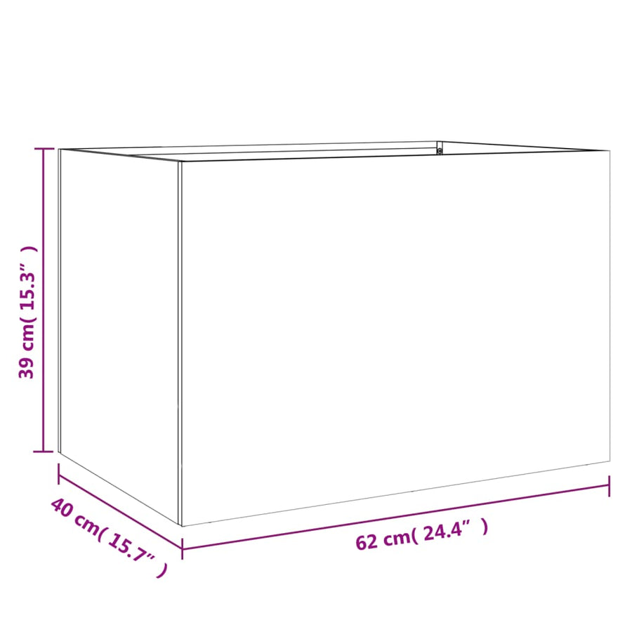 Plantenbak Gegalvaniseerd Staal Zilverkleurig 1 62 x 40 x 39 cm Zilvergrijs