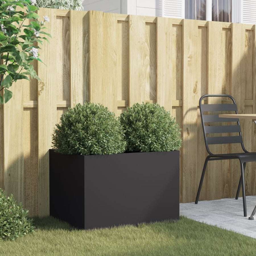 Plantenbak 62x47x46 cm koudgewalst staal zwart 1 62 x 47 x 46 cm Zwart
