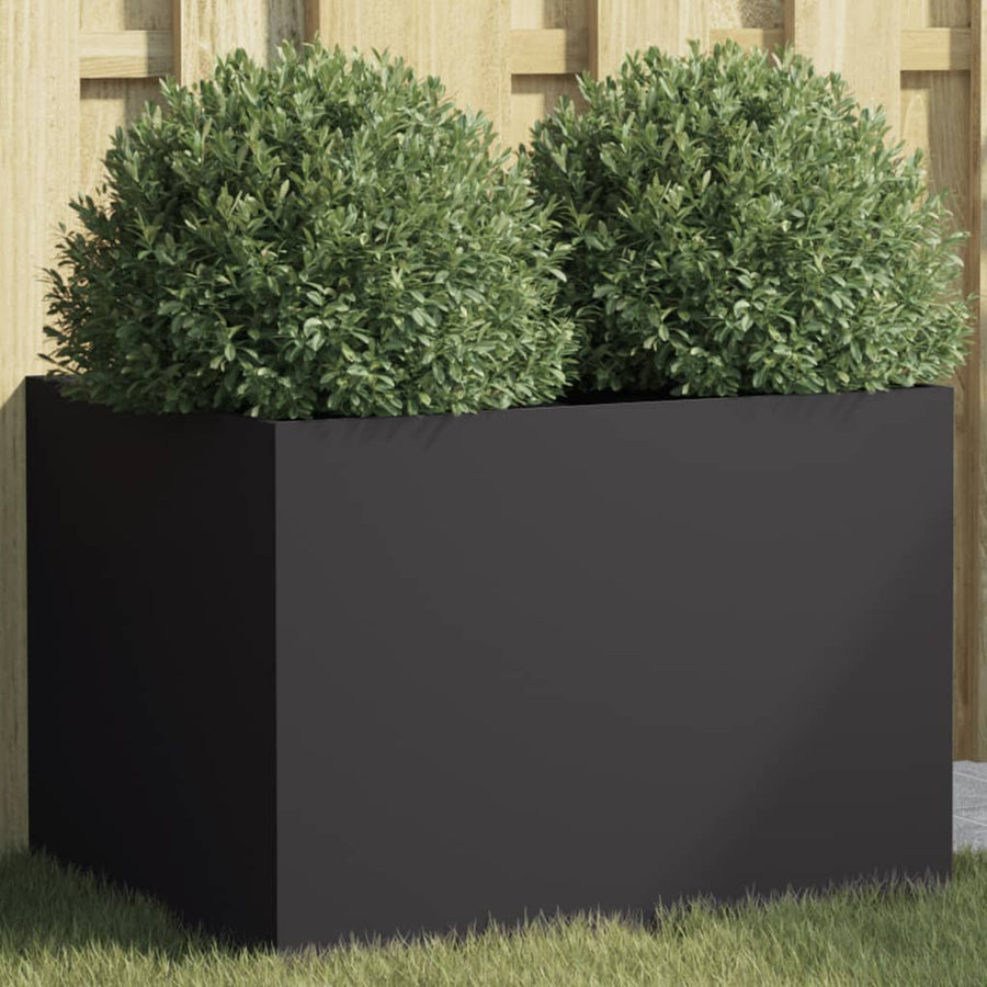 Plantenbak 62x47x46 cm koudgewalst staal zwart 1 62 x 47 x 46 cm Zwart