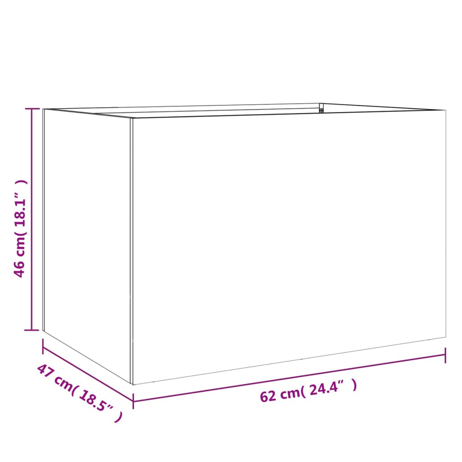 Plantenbak 62x47x46 cm koudgewalst staal wit 1 62 x 47 x 46 cm Wit