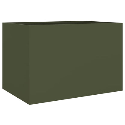 Plantenbak 62x47x46 cm koudgewalst staal olijfgroen 1 62 x 47 x 46 cm Groen