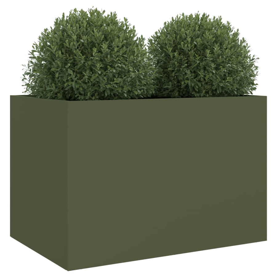 Plantenbak 62x47x46 cm koudgewalst staal olijfgroen 1 62 x 47 x 46 cm Groen
