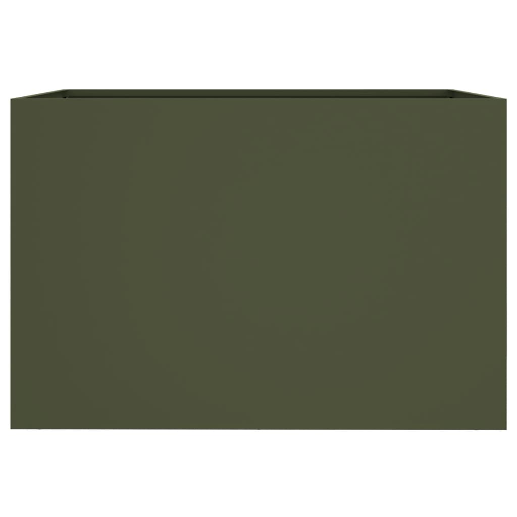 Plantenbak 62x47x46 cm koudgewalst staal olijfgroen 1 62 x 47 x 46 cm Groen