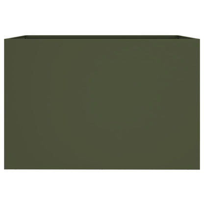 Plantenbak 62x47x46 cm koudgewalst staal olijfgroen 1 62 x 47 x 46 cm Groen