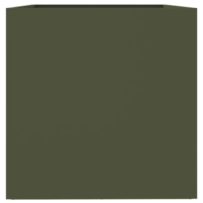 Plantenbak 62x47x46 cm koudgewalst staal olijfgroen 1 62 x 47 x 46 cm Groen