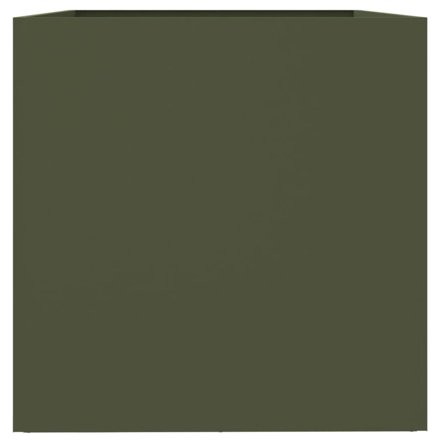 Plantenbak 62x47x46 cm koudgewalst staal olijfgroen 1 62 x 47 x 46 cm Groen