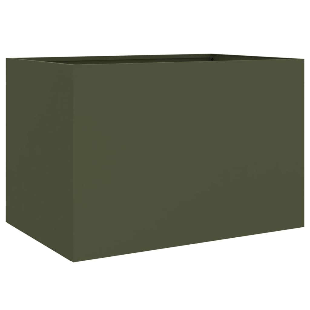 Plantenbak 62x47x46 cm koudgewalst staal olijfgroen 1 62 x 47 x 46 cm Groen