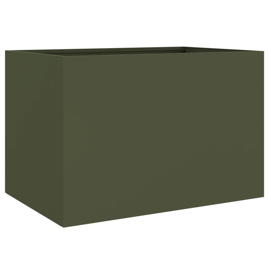 Plantenbak 62x47x46 cm koudgewalst staal olijfgroen 1 62 x 47 x 46 cm Groen