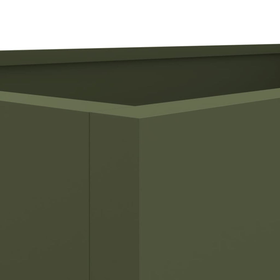 Plantenbak 62x47x46 cm koudgewalst staal olijfgroen 1 62 x 47 x 46 cm Groen