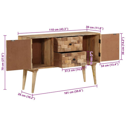 Dressoir 110x30x70 cm massief mangohout