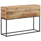 Console table 110x30x75 cm solid rough mango wood and iron