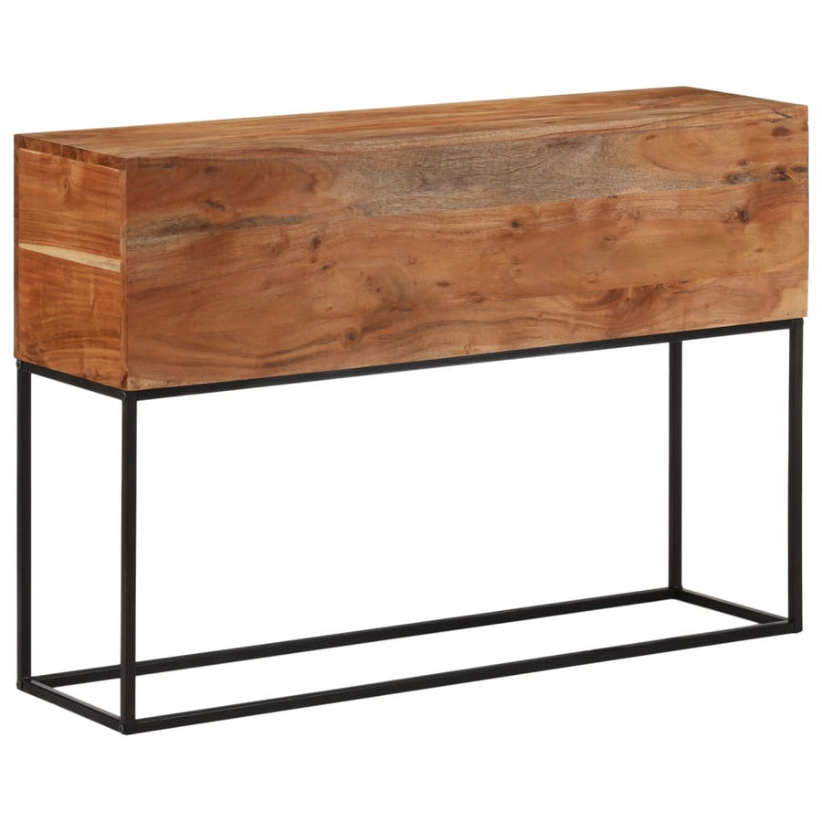 Wandtafel 110x30x75 cm massief acaciahout en ijzer