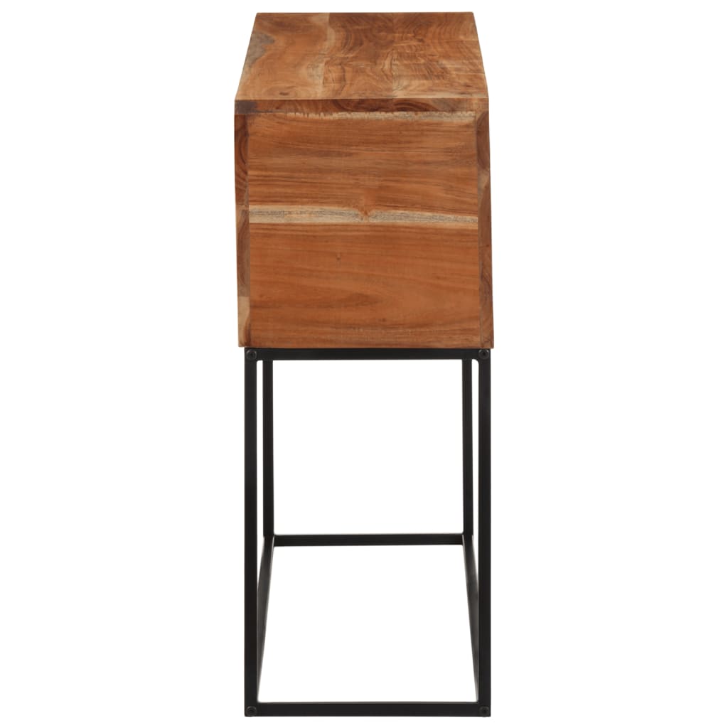 Wandtafel 110x30x75 cm massief acaciahout en ijzer