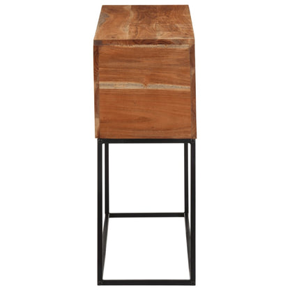 Wandtafel 110x30x75 cm massief acaciahout en ijzer