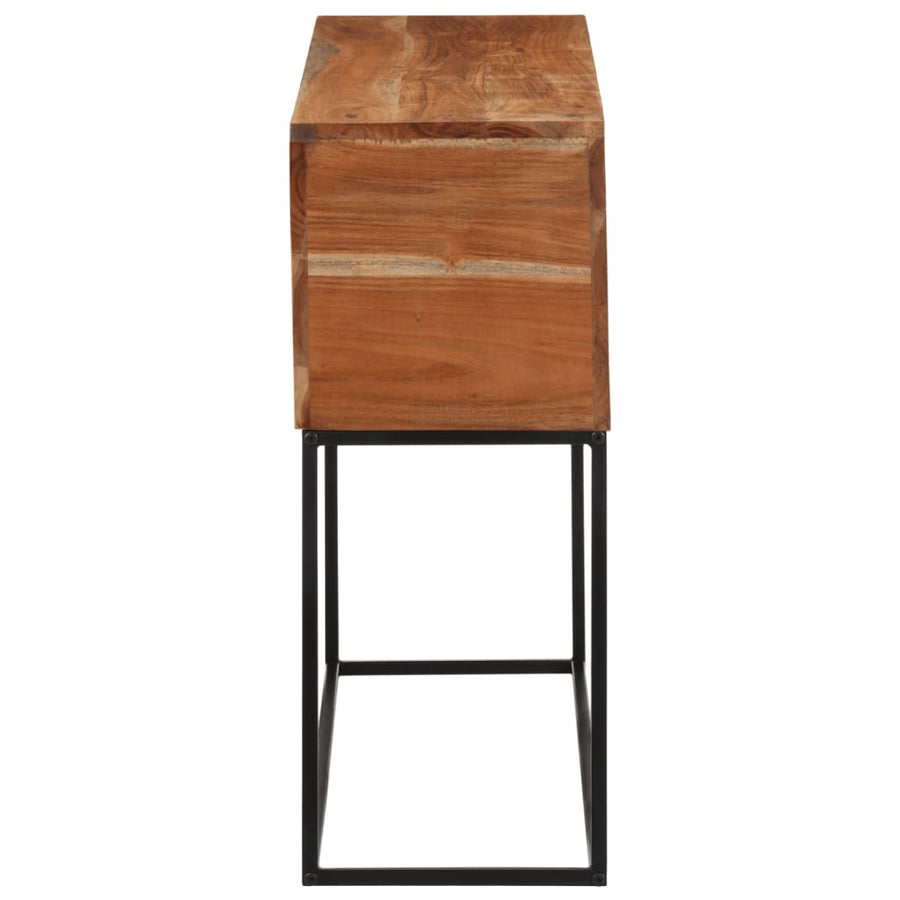Wandtafel 110x30x75 cm massief acaciahout en ijzer