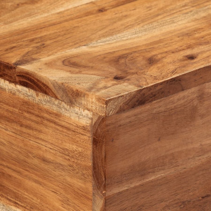 Wandtafel 110x30x75 cm massief acaciahout en ijzer